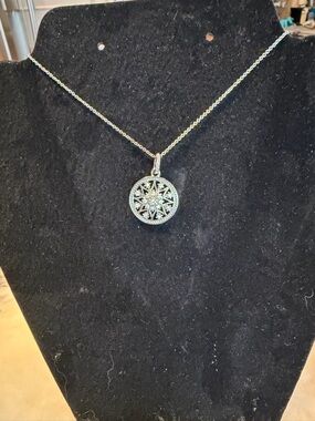 Brighton White Gold Starburst Pendant Necklace